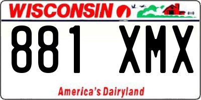 WI license plate 881XMX