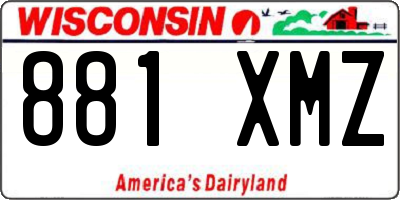 WI license plate 881XMZ