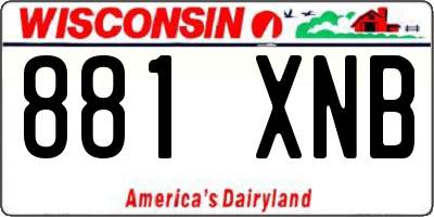WI license plate 881XNB