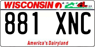 WI license plate 881XNC