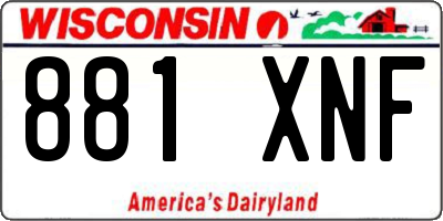 WI license plate 881XNF