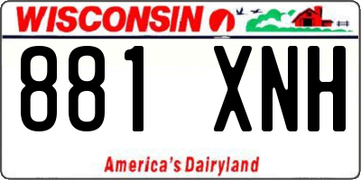 WI license plate 881XNH