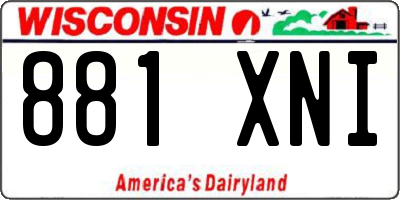 WI license plate 881XNI