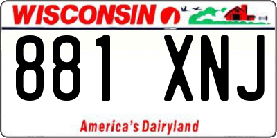 WI license plate 881XNJ