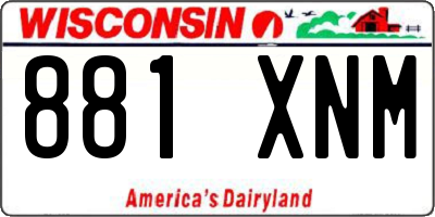 WI license plate 881XNM