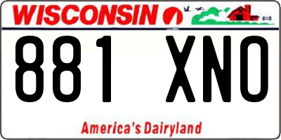 WI license plate 881XNO