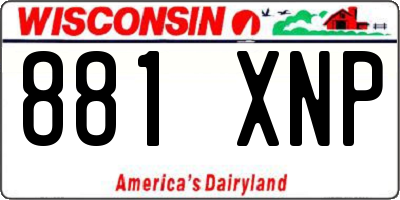 WI license plate 881XNP