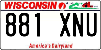 WI license plate 881XNU