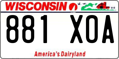 WI license plate 881XOA