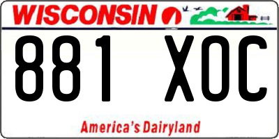 WI license plate 881XOC