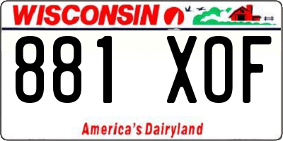 WI license plate 881XOF