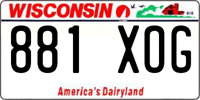 WI license plate 881XOG