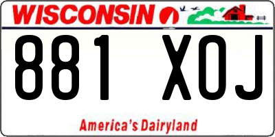 WI license plate 881XOJ