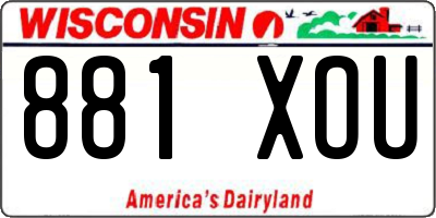 WI license plate 881XOU