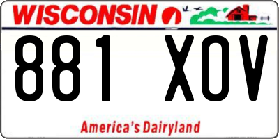 WI license plate 881XOV