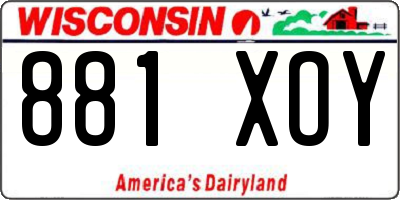 WI license plate 881XOY