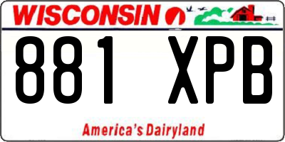 WI license plate 881XPB