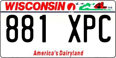 WI license plate 881XPC