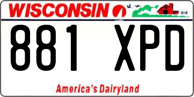 WI license plate 881XPD
