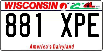 WI license plate 881XPE