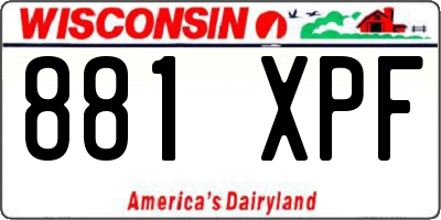 WI license plate 881XPF