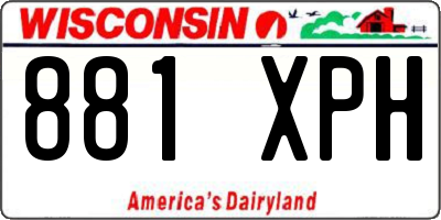 WI license plate 881XPH