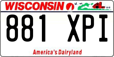 WI license plate 881XPI