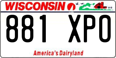 WI license plate 881XPO