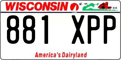 WI license plate 881XPP