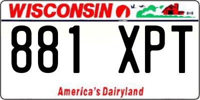 WI license plate 881XPT