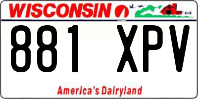WI license plate 881XPV
