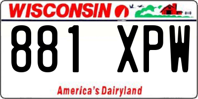 WI license plate 881XPW