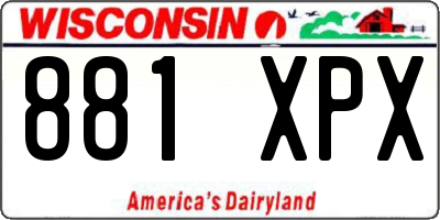WI license plate 881XPX
