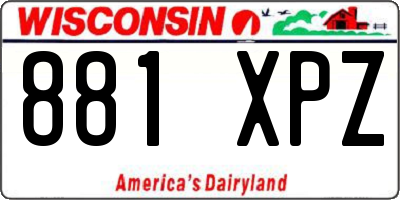 WI license plate 881XPZ