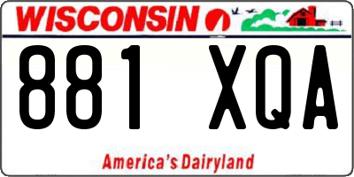 WI license plate 881XQA