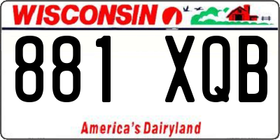 WI license plate 881XQB