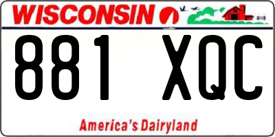 WI license plate 881XQC