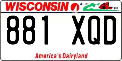 WI license plate 881XQD