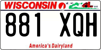 WI license plate 881XQH