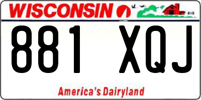 WI license plate 881XQJ
