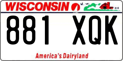 WI license plate 881XQK