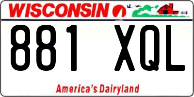 WI license plate 881XQL