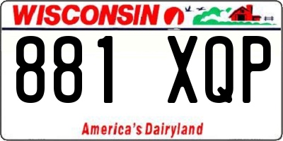 WI license plate 881XQP