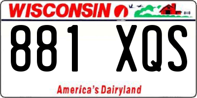 WI license plate 881XQS