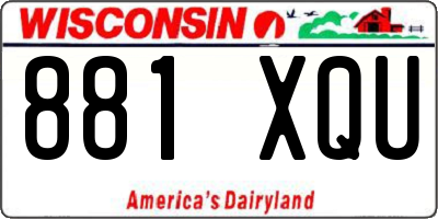 WI license plate 881XQU