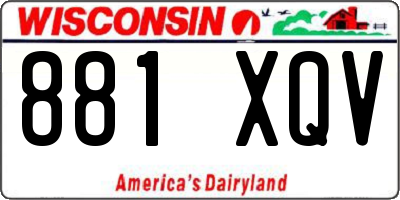 WI license plate 881XQV