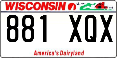 WI license plate 881XQX