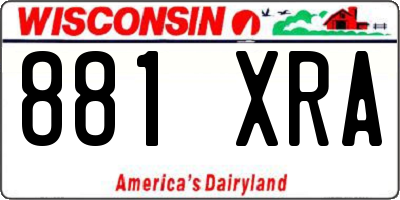 WI license plate 881XRA