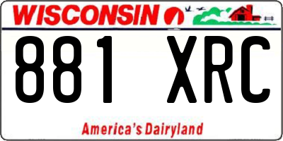 WI license plate 881XRC