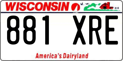WI license plate 881XRE